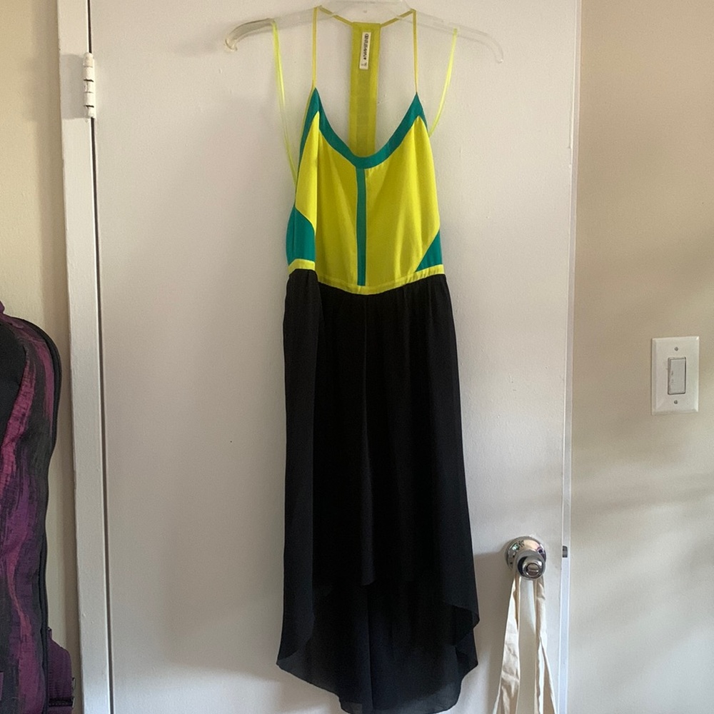 1 T-back color block & tribal midi dress